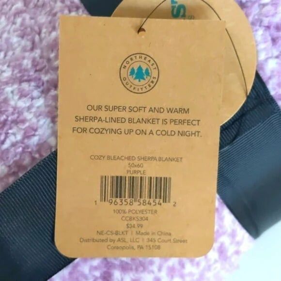 NEW Northeast Outfitters Cozy Sherpa Throw Blanket Purple Lavender - Picture 3 of 3